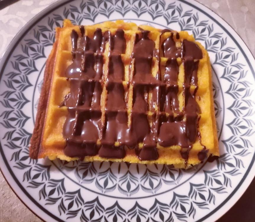 Dessert : Gaufre de patate douce au chocolat